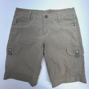 KUHL Splash Cargo Hiking Shorts Womens Size 6 Khaki Brown Inseam 11”